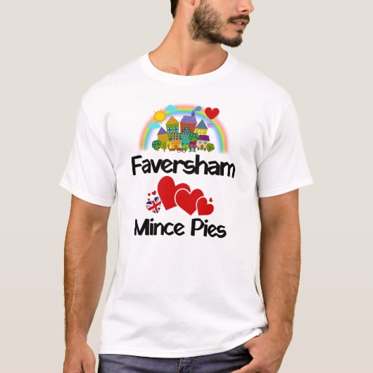 Faversham, Kent UK Loves Mince Pies T-shirt (Voorkant)