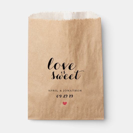 Favor Bag - Love is Sweet Bedankzakje (Voorkant)