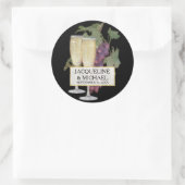 Favor Bag Seals Wijn Champagne Wijngaard Bruiloft Ronde Sticker (Tas)