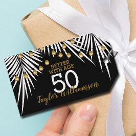 Favor Black and Gold Birthday Cadeaulabel