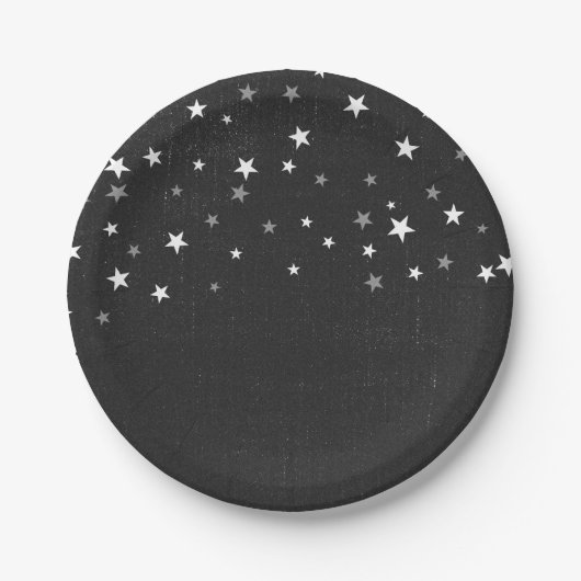 Favor Black Denim Starry Grunge Party Favor Custom Papieren Bordje (Voorkant)