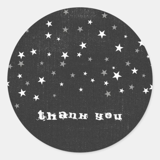 Favor Black Denim Starry Grunge Party Favor Custom Ronde Sticker (Voorkant)
