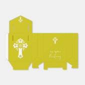 Favor Box Bloemkruis Doop Geel Bedankdoosjes (Uitgevouwen)