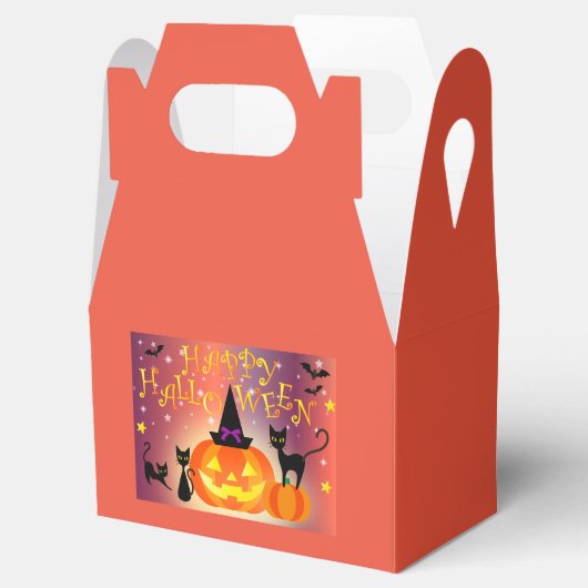 Favor Box Decorated Jack-O'- Lantern Halloween Bedankdoosjes (Geopend)
