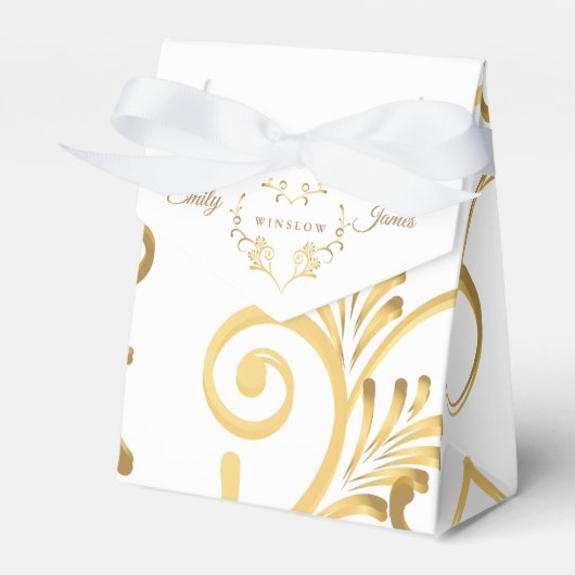 Favor Box-Fancy Gold Heart Bedankdoosjes (Voorkant Zijde)