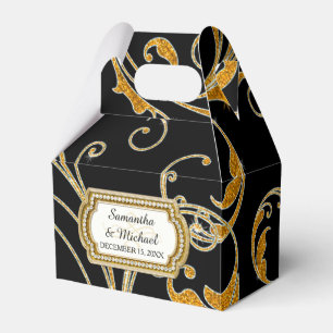 Favor Box Glam Old Hollywood Regency Black Stropda Bedankdoosjes