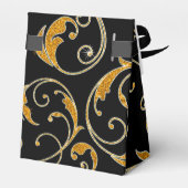 Favor Box Glam Old Hollywood Regency Black Stropda Bedankdoosjes (Achterkant)