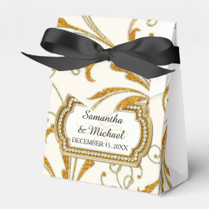 Favor Box Glam Old Hollywood Regency Black Stropda Bedankdoosjes