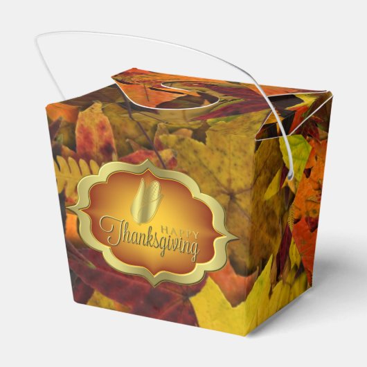 Favor Box - Herfstbladeren Happy Thanksgiving Bedankdoosjes (Achterkant)