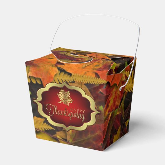 Favor Box - Herfstbladeren Happy Thanksgiving Bedankdoosjes (Voorkant Zijde)