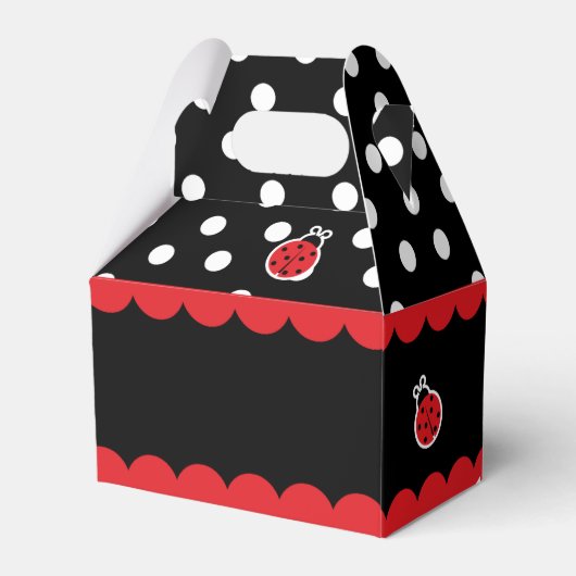 Favor Box Lady bug verjaardag Meisje Bedankdoosjes (Achterkant)