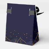 Favor Box met fijne blauw en gouden bladeren Bedankdoosjes (Achterkant)