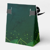 Favor box met fijne groene en goudbladeren bedankdoosjes (Achterkant)