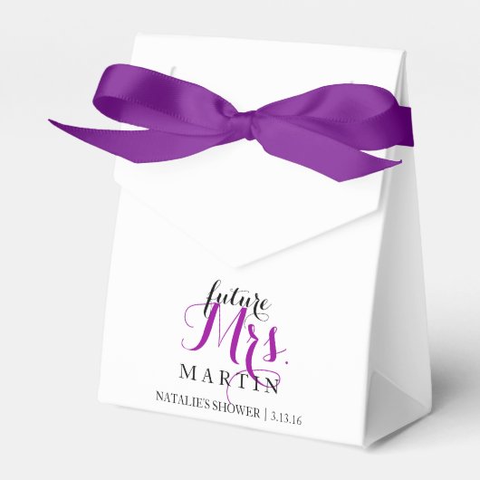 Favor Box - toekomstige Mrs Fab Shower Bedankdoosjes (Voorkant Zijde)