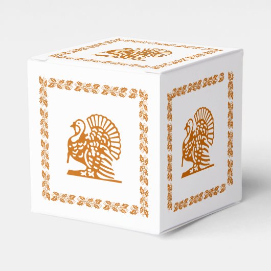 Favor Box - Turkije en Leafy Garland Bedankdoosjes (Voorkant Zijde)