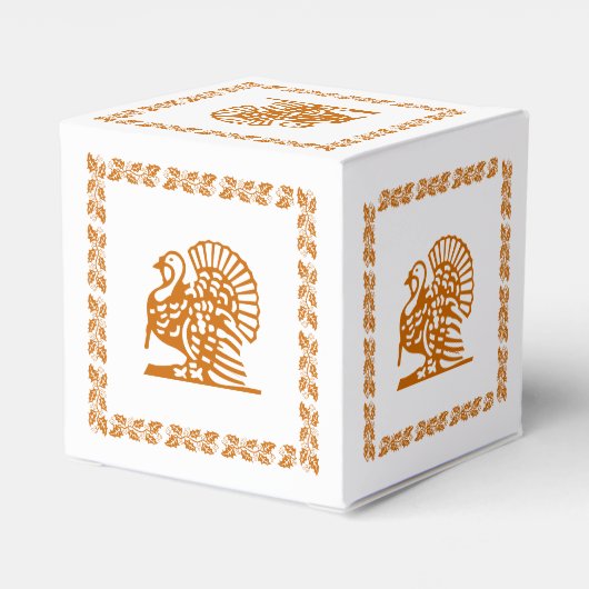 Favor Box - Turkije en Leafy Garland Bedankdoosjes (Achterkant)