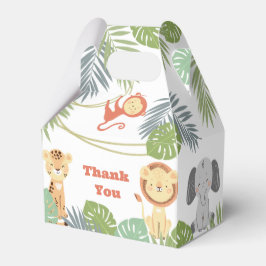 Favor Box voor 1e verjaardag met schattige dieren. Bedankdoosjes