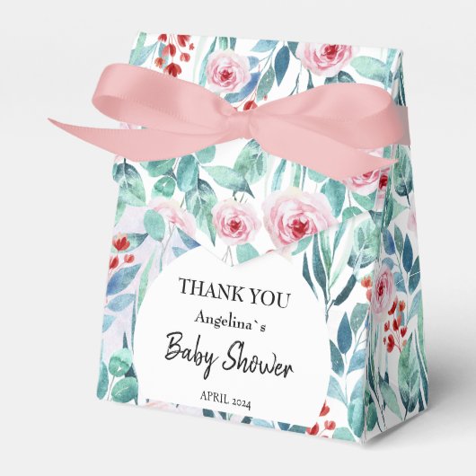 Favor Box voor baby shower met schattig design. Bedankdoosjes (Voorkant Zijde)
