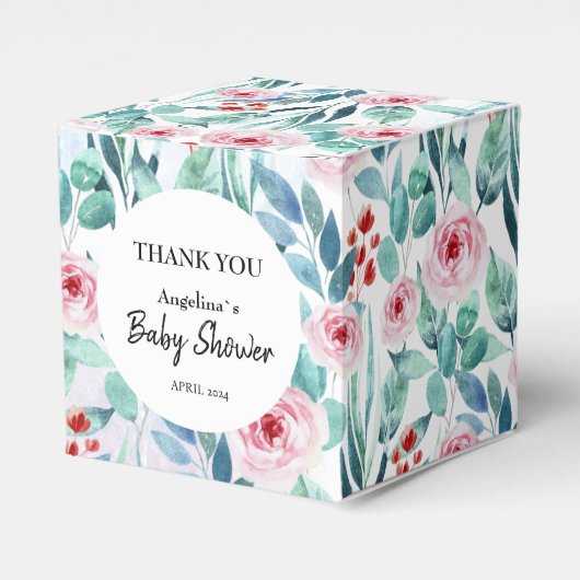 Favor Box voor baby shower met schattig design. Bedankdoosjes (Voorkant Zijde)