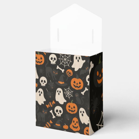 Favor box with Halloween pattern image Bedankdoosjes (Geopend)