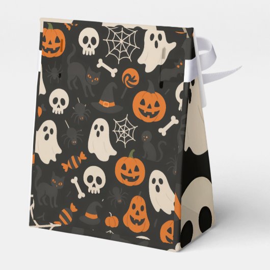 Favor box with Halloween pattern image Bedankdoosjes (Achterkant)