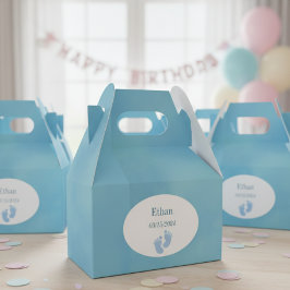 Favor boxes for guests. Blue cardstock color Bedankdoosjes