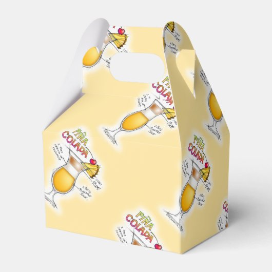 FAVOR BOXES - PINA COLADA RECIPE COCKTAIL ART BEDANKDOOSJES (Achterkant)