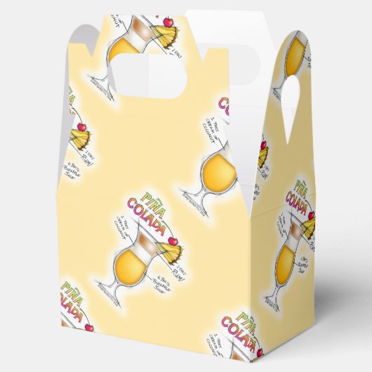 FAVOR BOXES - PINA COLADA RECIPE COCKTAIL ART BEDANKDOOSJES (Geopend)