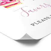 Favor Bruiloft Thee Feest Roze Waterverf Poster (Hoek)