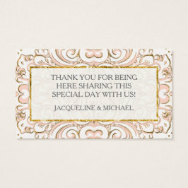 Favor Cadeau Labels Damask Pattern Swirl Gold Visitekaartjes
