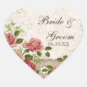 Favor Cadeau Stickers of zegels, Trellis Roos Vint