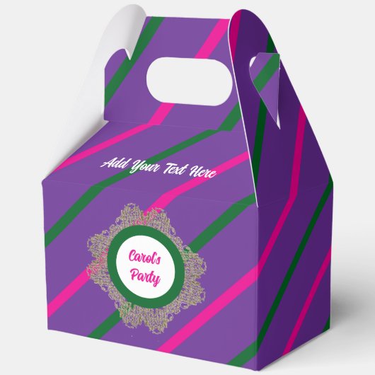 Favor Doos 5 Violet(Roze Groen) RFPMDesigns2024 Bedankdoosjes (Voorkant)