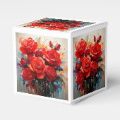 Favor doos - De Rode Rozen Kunstwerk Bedankdoosjes (Voorkant Zijde)