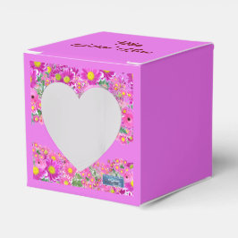 Favor Doos Hart2(Roze Bloem Mix)RFPMDesigns2024 Bedankdoosjes
