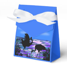 Favor Doos met Zonsondergang Meer Kraanvogels Voge