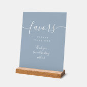 Favor Dusty Blau Elegante Moderne Schrift Acryl Bord (Hoek)