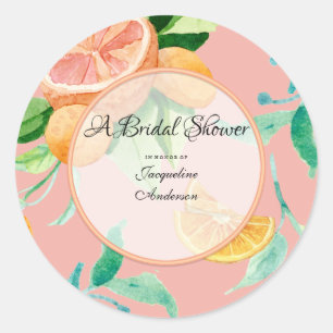 Favor Envelop Seal Citrus Bruiloft Vrijgezellenfee Ronde Sticker