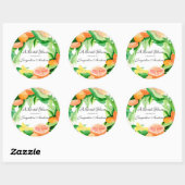 Favor Envelop Seal Citrus Bruiloft Vrijgezellenfee Ronde Sticker (Vel)