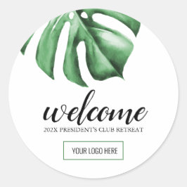 Favor-etiketlabels voor tropische zakelijke evenem ronde sticker