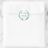 Favor Gift Bag Stickers Modern Laurel Wreath Leaf (Tas)