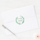 Favor Gift Bag Stickers Modern Laurel Wreath Leaf (Envelop)