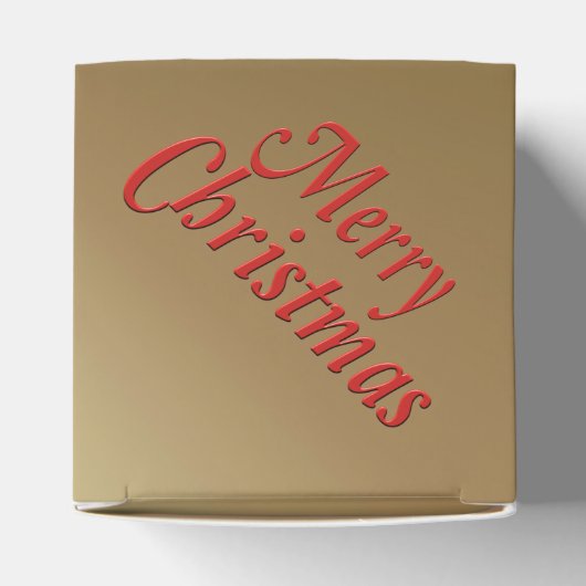 Favor/Gift Box - Rood strik & lint op goud Bedankdoosjes (Bovenkant)