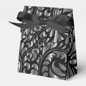Favor/Gift Boxes - Drama in Black en Silver Bedankdoosjes (Voorkant Zijde)