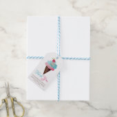 Favor Gift Label Ice Cream Cone BIRTHDAY Cadeaulabel (Met Touw)
