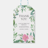 Favor Gift Label Pink Rose Greenery Cadeaulabel (Voorkant)