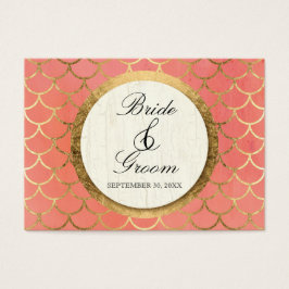 Favor Gift Labels Art Deco Shell Faux Gold Wedding Visitekaartjes