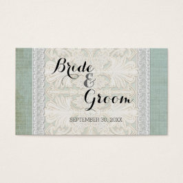 Favor Gift Labels Rustic Lace w Aged Linen Visitekaartje