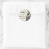 Favor Gift Sticker - Peacock Feathers Wedding Seal (Tas)