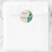 Favor Gift Sticker - Peacock Feathers Wedding Seal (Tas)