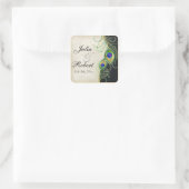 Favor Gift Sticker - Peacock Feathers Wedding Seal (Tas)